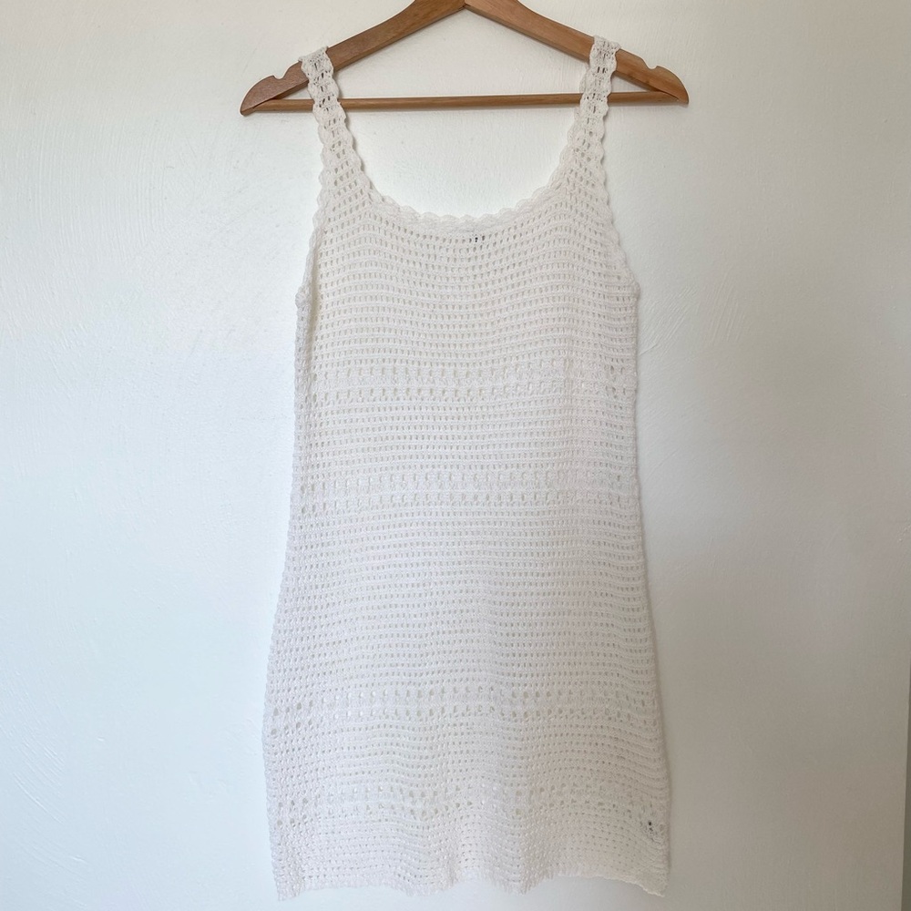 Sadie & Sage White Crochet Swim Coverup